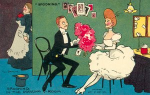 Łyżka w garderobie (chromolitho) autorstwa Tom Browne