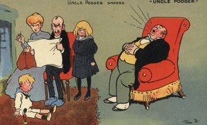 Wujek Podger chrapie (kolor lito) autorstwa Tom Browne