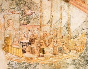 Żegluga w kierunku Rzymu, fragment z Opowieści św Urszuli, Tommaso da Modena (1326-1379), fresk, fragment, kościół Santa Caterina, Treviso autorstwa Tomaso da (late 15th century) Modena