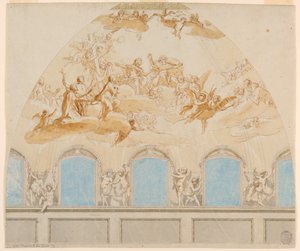 Projekt fresku w kopule katedry w Citta di Castello autorstwa Tommaso Maria Conca