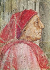 Trójca Święta, fragment głowy męskiego dawcy, 1427-28 fragment fresku z 173689 autorstwa Tommaso Masaccio