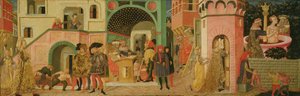 Historia Zuzanny, przedni panel skrzyni ślubnej, ok. 1450 (tempera na panelu)