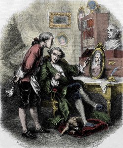 Ilustracja do „Podróży po moim pokoju” (1794) autorstwa Xaviera de Maistre. Ilustracja autorstwa Tony
