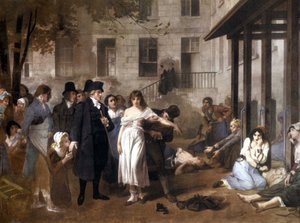 Doktor Philippe PINEL (1745 - 1826) uwalnia szaleńców z kajdan przez Tony