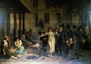 Psychiatra Philippe Pinel (1745-1826) uwalniający szaleńców z kajdan w szpitalu Salpetriere w Paryżu w 1795 r., obraz Tony Robert-Fleury (1837-1911)