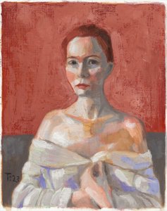 Wyrazisty czerwony portret