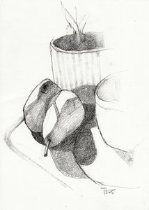 Szkic martwej natury z gruszkami autorstwa Tore Bahnson