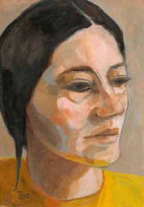 Portret zamyślonej kobiety autorstwa Tore Bahnson