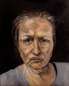 Portret zamyślonej kobiety autorstwa Tore Bahnson