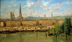 Le port de Rouen Obraz Torello Ancillottiego (1843-1899) 1878 Nd. 0,36x0,62 m Rouen, musee des Beaux Arts - Port w Rouen. Obraz Torello Ancillottiego (1843-1899) autorstwa Torello Ancillotti