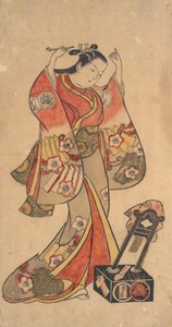 Portret Yaoyi Oshichi w Play Fuji no…, ca. 1730-4 autorstwa Torii Kiyomasu II.