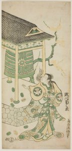 Aktor Segawa Kikunojo I jako Katakai w sztuce „Mugen no Kane Omoi no Akatsuki”, wystawionej w Teatrze Nakamura w trzecim miesiącu 1746 autorstwa Torii Kiyomasu II