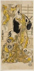 Aktorzy Ichikawa Danjuro II i Sodesaki Iseno I autorstwa Torii Kiyomasu II