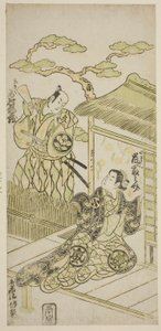 Herbata ac i rs Ichimura meso lekarz jako 4 szkic d Arashi i Minosuke lekarz jako Koman autorstwa Torii Kiyomasu II