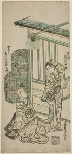 dr Sanogawa Ichimatsu dr Arashi i dr Minosuke dr Okiku autorstwa Torii Kiyomasu II
