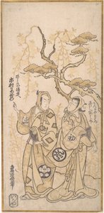 Scena z dramatu, Ichimura Kamezo jako Hirano-ya Tokubei, ca. 1748., ok. 1748. 1748. autorstwa Torii Kiyomasu I