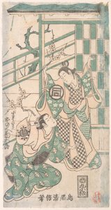 Scena z dramatu Hatsu-tori Kuruma Genji z 1749 r. z 1749 r.