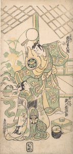 Scena ze zmodyfikowanej sztuki Soga, ca. 1745., ca. 1745. autorstwa Torii Kiyomasu I