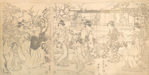 Scena z Chushingura Vendetta 47 lojalnych sprzedawców, ca. 1820. autorstwa Torii Kiyomine