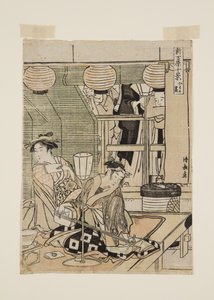 (kolorowy drzeworyt) autorstwa Torii Kiyonaga
