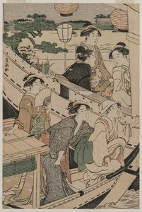 Impreza na rzece Sumida, 1789. autorstwa Torii Kiyonaga