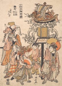 Dziecięca latarnia pływająca, Kojimachi 1,2, 3-chome Block Association, Sanno Festival, ca..., ca. 1780. autorstwa Torii Kiyonaga