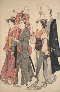 Ichikawa Danjuro V i jego rodzina, 1782. autorstwa Torii Kiyonaga