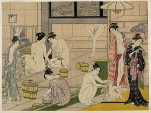 Kobiety w łaźni Kiyonaga autorstwa Torii Kiyonaga