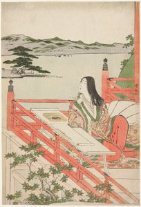 fioletowy shikibu autorstwa Torii Kiyonaga
