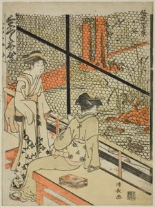 Shitaya, z serii „Dziesięć scen herbaciarni (Chamise jikkei)” autorstwa Torii Kiyonaga