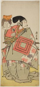 Aktor Ichikawa Danjuro V jako Minamoto no Yoshiie w sztuce „Date Nishiki Tsui no Yumitori” wystąpił w Teatrze Morita w jedenastym miesiącu 1778 (?) autorstwa Torii Kiyonaga