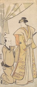 Aktor Nakamura Riko I z opiekunem, ca. 1784. autorstwa Torii Kiyonaga