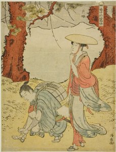 Totsuka z serii „Góra Fuji w czterech porach roku (Shiki no Fuji)” autorstwa Torii Kiyonaga