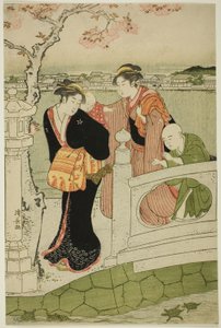 Kobiety i dzieci na grobli w stawie Shinobazu autorstwa Torii Kiyonaga