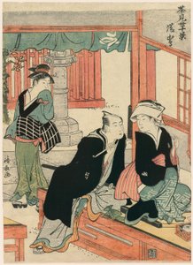 Yushima z serii Sceny z dziesięciu herbaciarni (Chamise jikkei) autorstwa Torii Kiyonaga