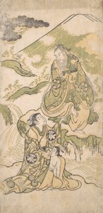 Scena z dramatu, ca. 1749. autorstwa Torii Kiyonobu I