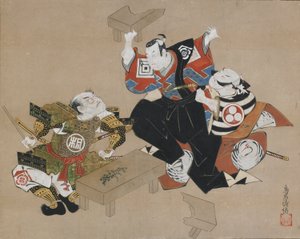 Łza c i rs Ichikawa Dan Juro Kiedy byłem przodkiem, myślałem, że Ogawa Mae Kudo Suketsune, co? 1715. autorstwa Torii Kiyonobu I