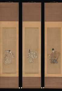 Pomyślny Taniec Noh Okina, ca. 1790-95. autorstwa Toriyama Sekien