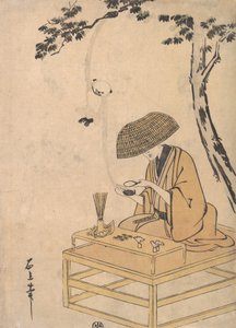 Szkło powiększające, ca. 1775. autorstwa Toriyama Sekien