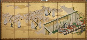 <em>Opowieść o Genji</em>, rozdział 34; Kashiwagi dostrzega Trzecią Księżniczkę