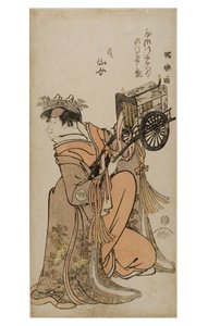 Aktorka kabuki Segwa Kikunojo III w roli kobiecej (onnagata), ok. 1794-1795 (drewno na papierze)