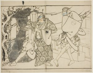 Aktorzy Arashi Ryuzo i Morita Kanya VIII autorstwa Toshusai Sharaku
