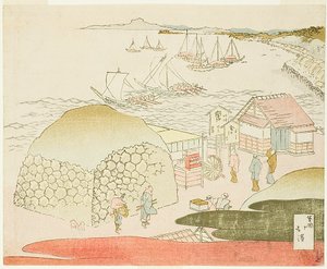 Widok na Takanawę autorstwa Totoya Hokkei