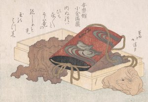 Lakier Inro z ptakami wodnymi i netsuke w kształcie wołu w pudełku z wiosennego deszczu…, prawdopodobnie 1817. autorstwa Totoya Hokkei