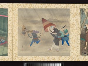 Rzemieślnicy, piękno i coroczne wydarzenia autorstwa Toyohara Kunichika