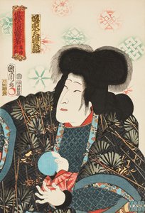 Aktor Bandō Mitsugorō jako zła Omatsu, Kijin Omatsu autorstwa Toyohara Kunichika