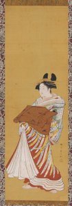 Yujo na paradzie, koniec XVIII wieku. autorstwa Toyonobu Utagawa