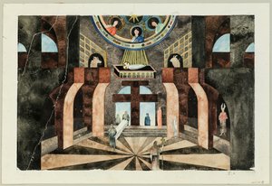 Scenografia do Tragedy Die Nibelungen autorstwa Friedricha Hebbela, ok. 1934. autorstwa Traugott Müller