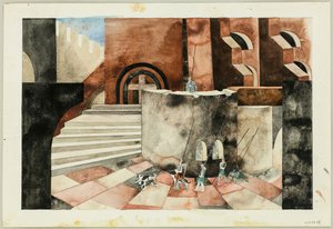 Scenografia do Tragedy Die Nibelungen autorstwa Friedricha Hebbela, ok. 1934. autorstwa Traugott Müller