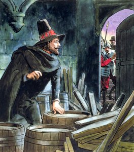 Guy Fawkes, przyłapany na przygotowaniu spisku prochowego, 1605 c1900